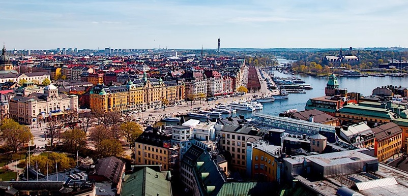 Vy över Nybroviken i Stockholm