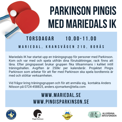 Affisch om Parkinson Pingis